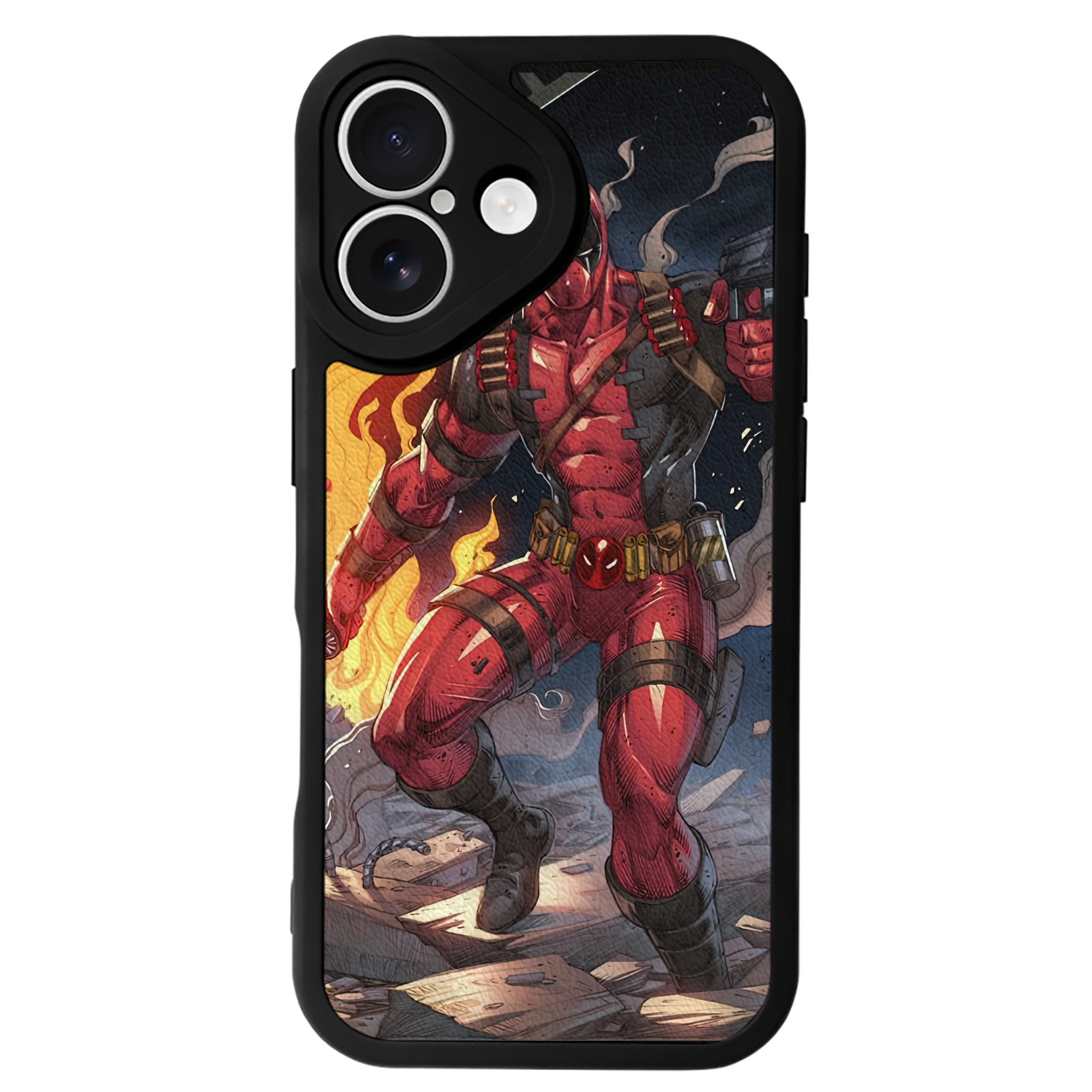 （画像用） Deadpool デッドプール 【iPhone 16シリーズ対応】シリコンスマホケース（レザー調） 材質：シリコン